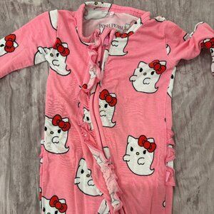 Posh Peanut one piece pink ghost ruffled pajamas 0-3 months